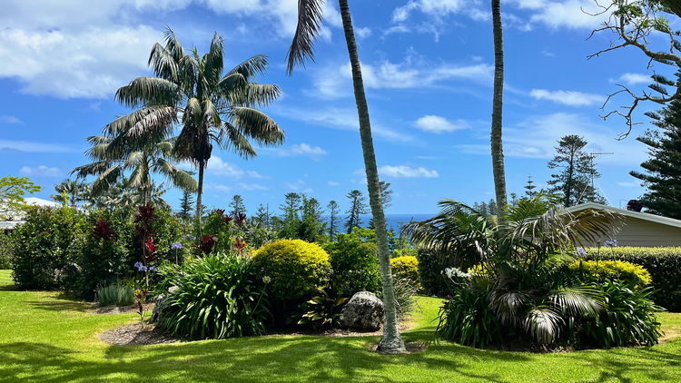 Seascape Norfolk Island Garden with trees