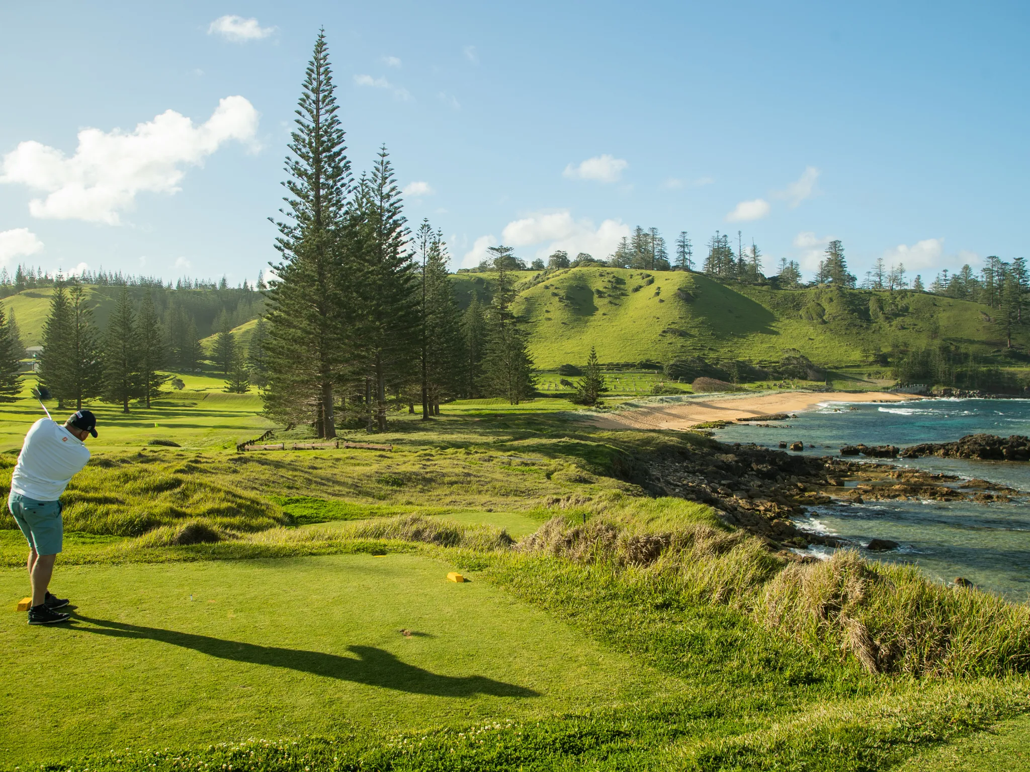 Golf course next to ocean