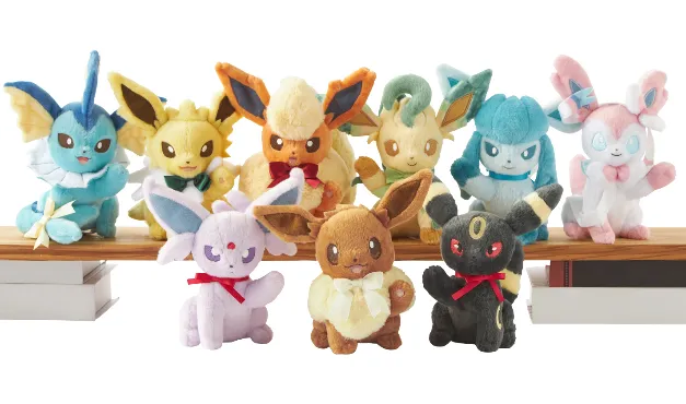 Eevee and Eeveelution plushies