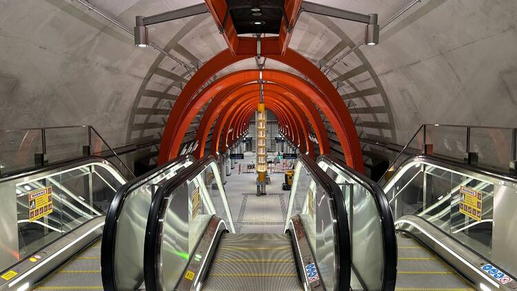 The inside of the new State Library Station.