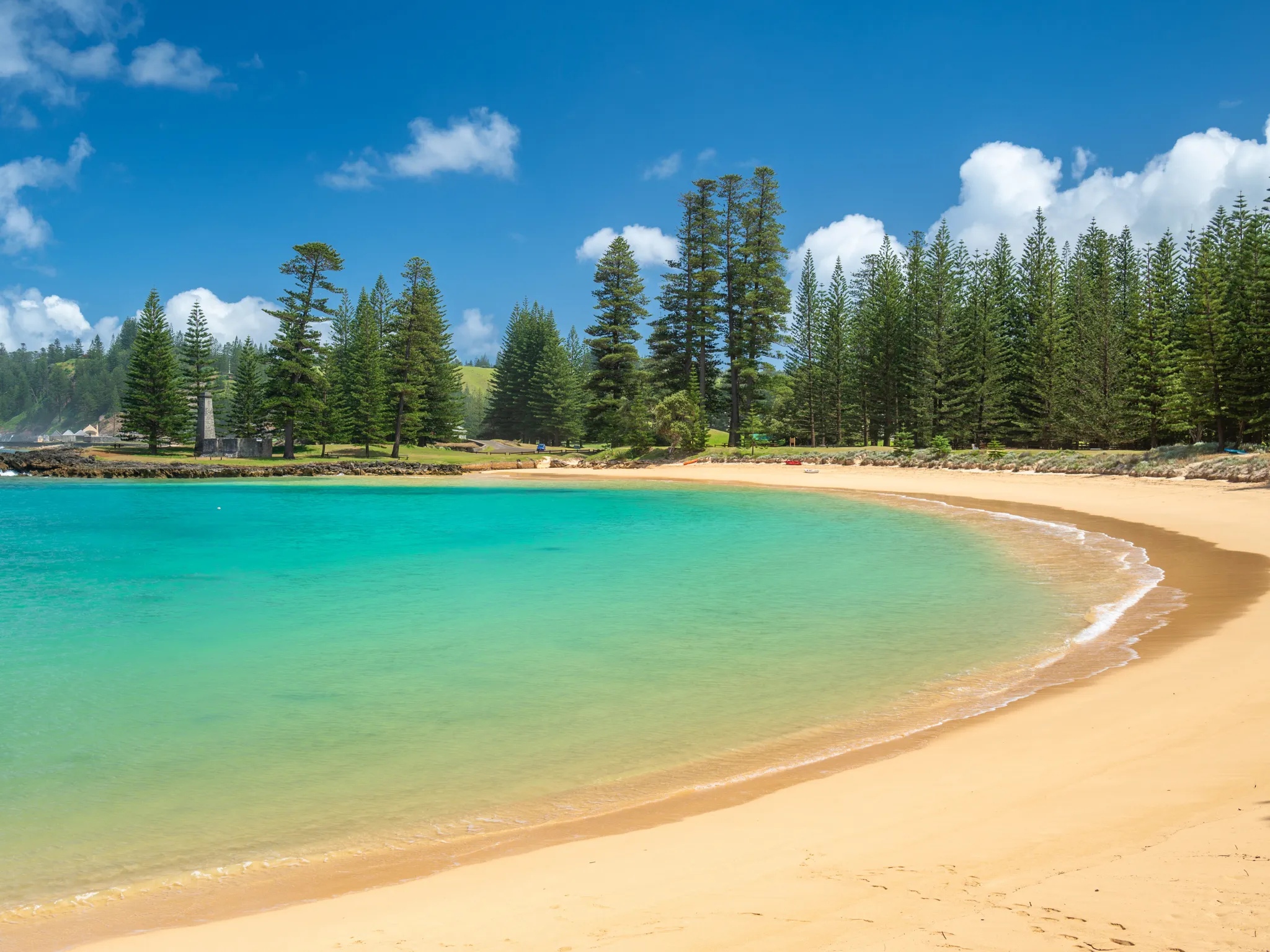 Beach with blue water and sand