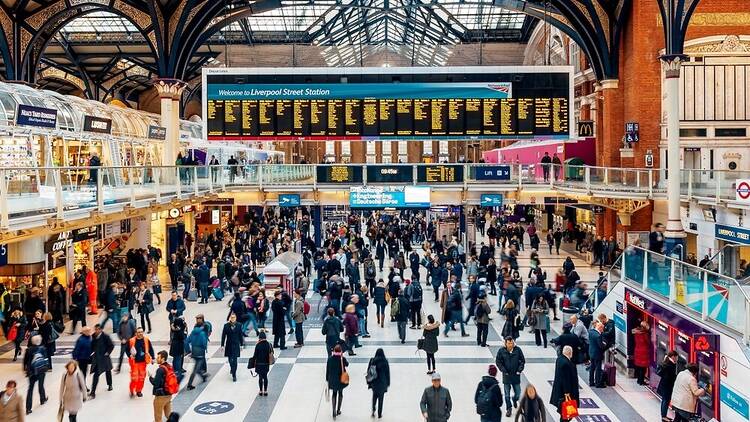 Liverpool Street station in London at wintertime Liverpool Street station in London at wintertime