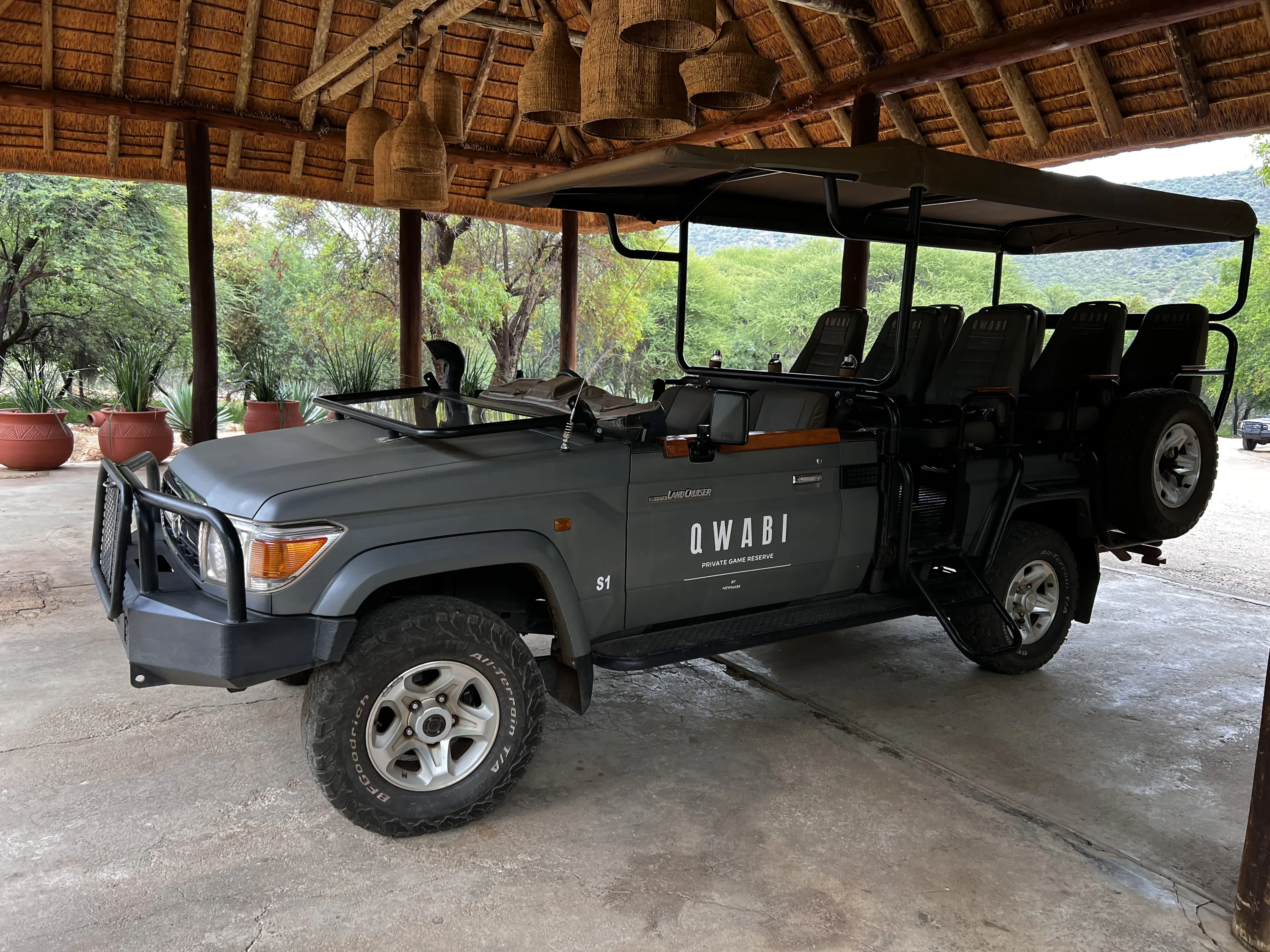 Qwabi Game drive vehicle at Letamo Lodge