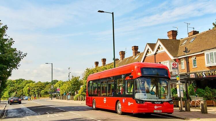 Single decker electric bus London