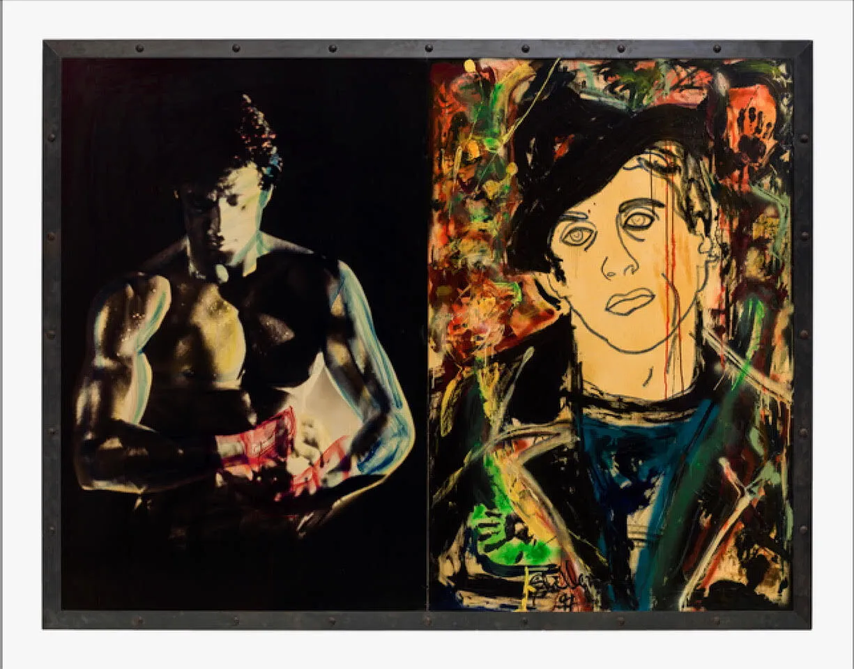 Provident Fine Art Sylvester Stallone  Male Pattern Badness, 1991  Oil on canvas  72 x 96 