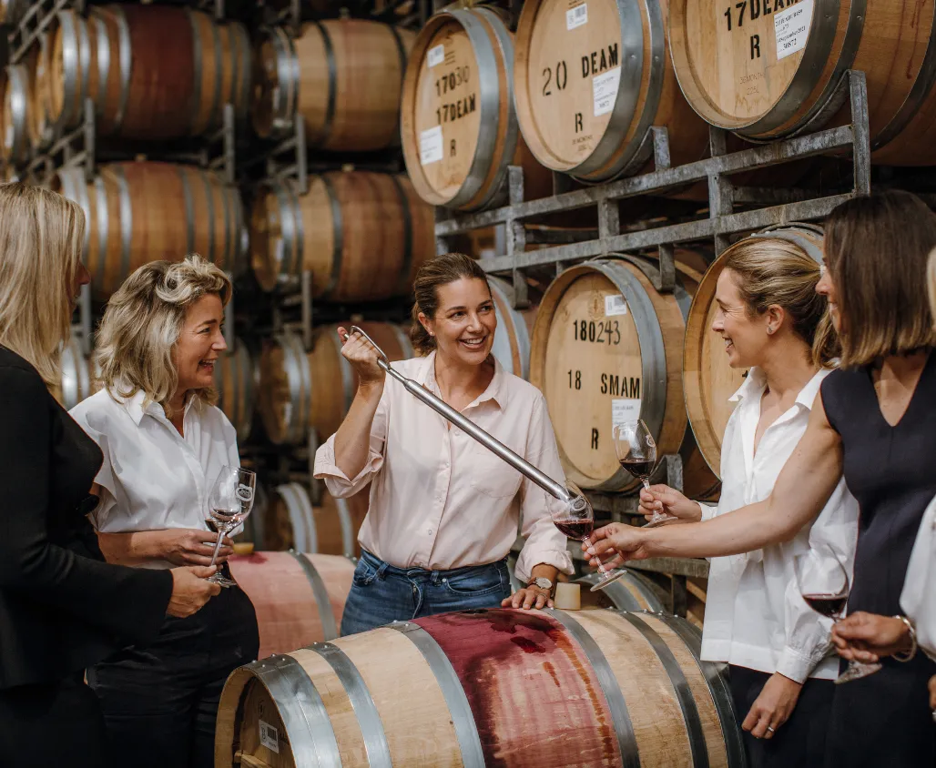 Katherine Brown working in the winery.
