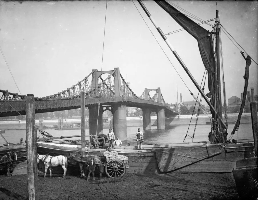 Lambeth suspension bridge, c. 1865