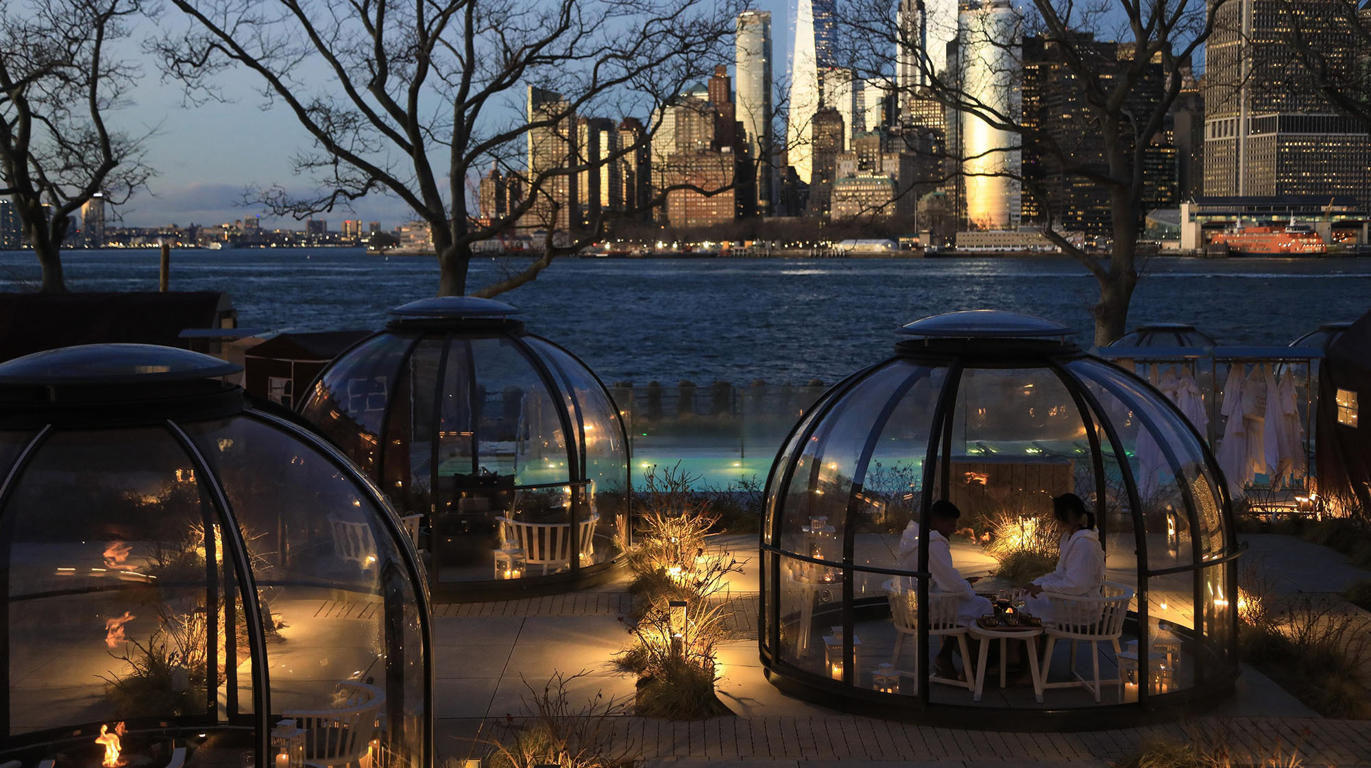Catch a candlelit concert from a heated pool overlooking Manhattan this winter