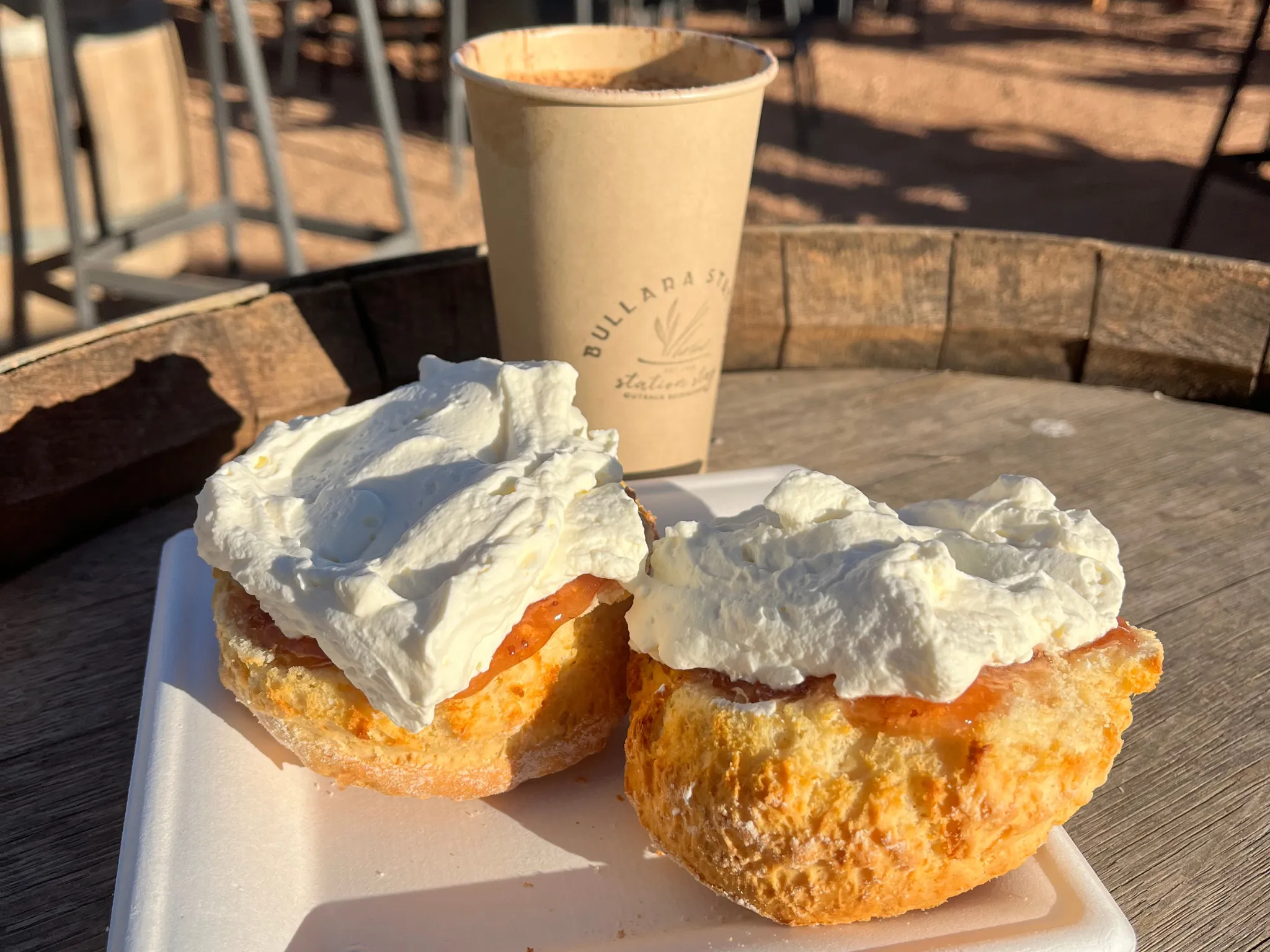 Scones with jam and cream