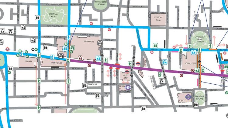 Oxford Street pedestrianisation map