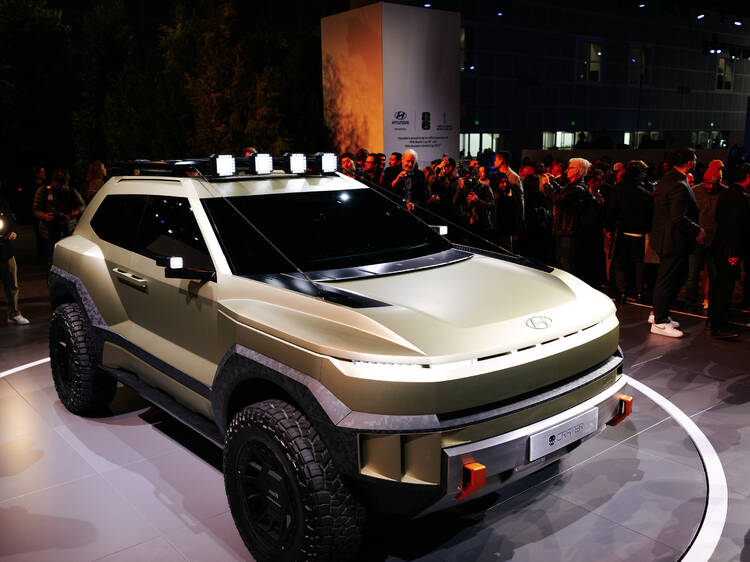 A new car from Hyundai at the Los Angeles Auto Show.