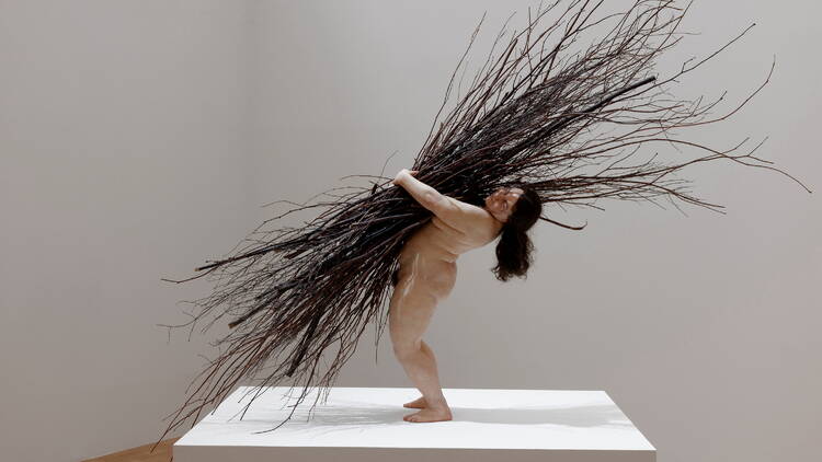 Ron Mueck 'Woman with Sticks' Sculpture of a woman holding sticks