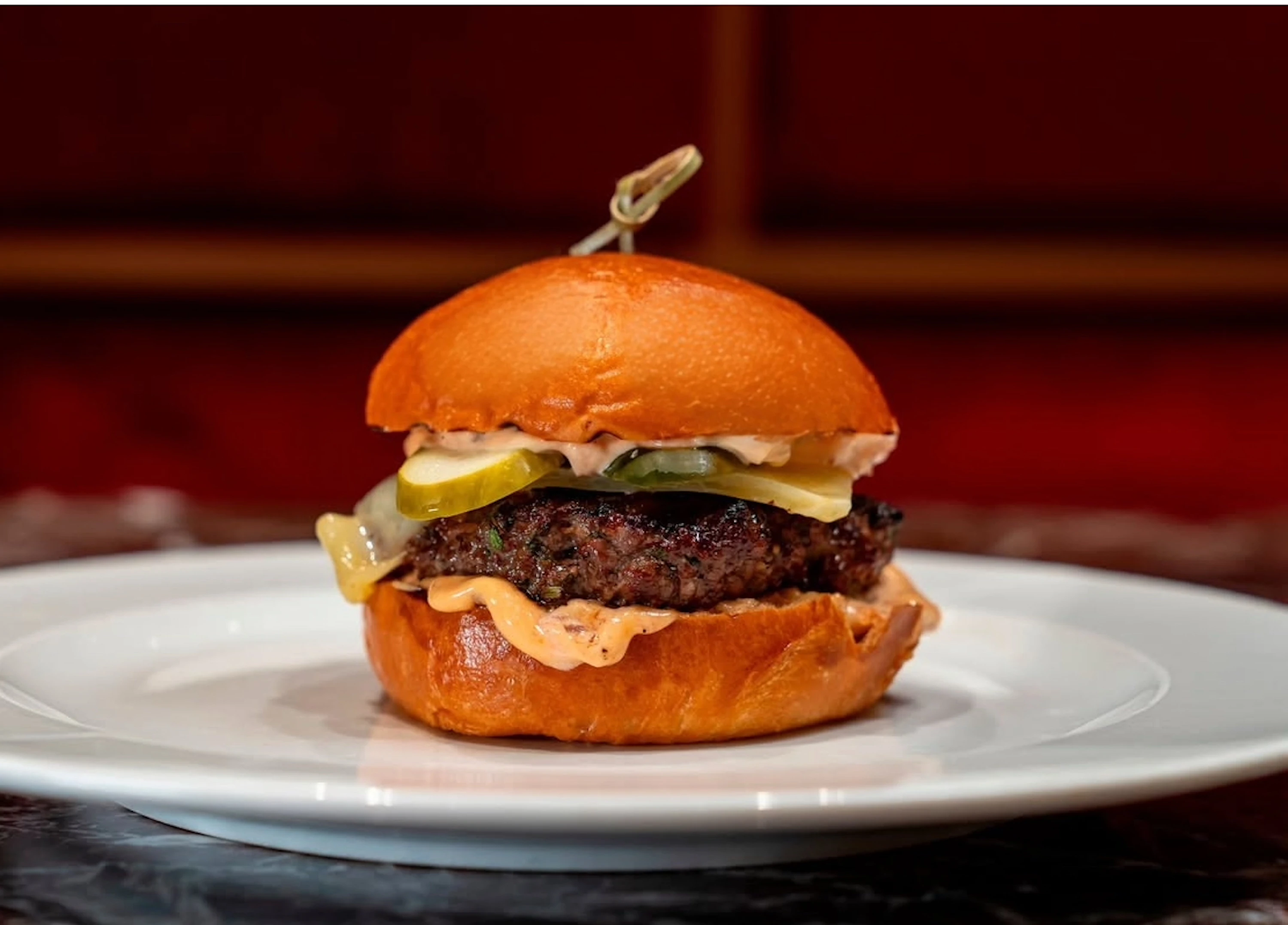 A Feenie's gourmet burger at Time Out Market Montreal
