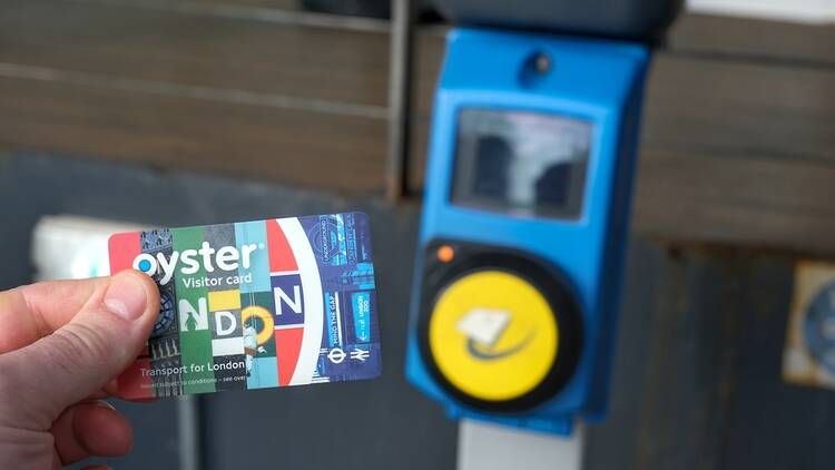 London Oyster card and ticket barrier