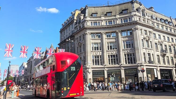 Bus on Oxford Street in London