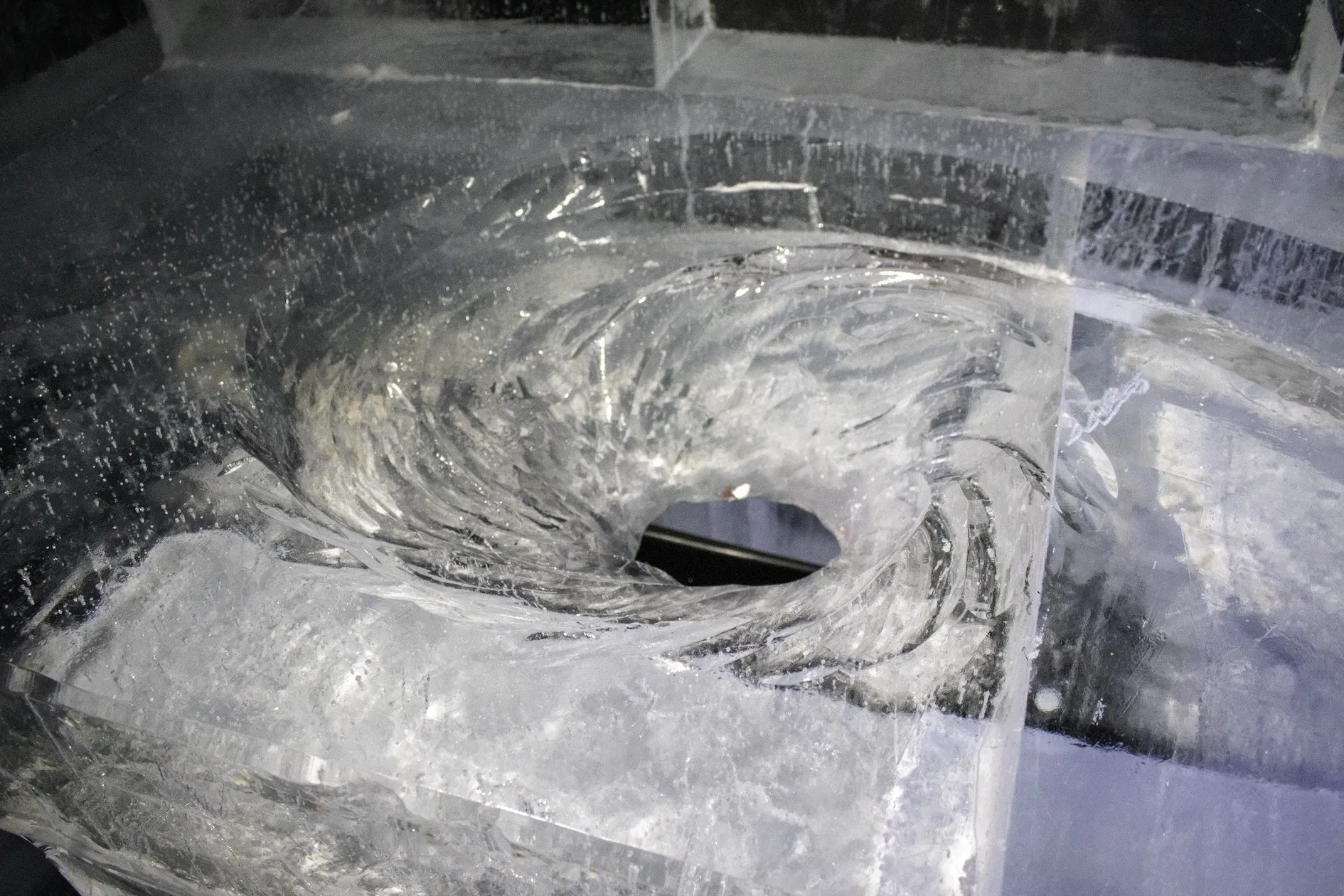 Swirling glass sculpture