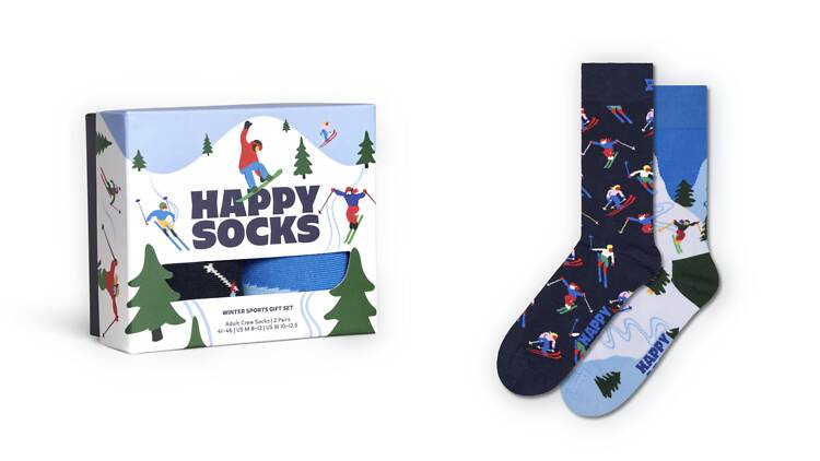 Caixa com dois pares de meias. Happy Socks
