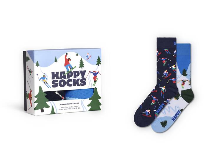 Caixa com dois pares de meias. Happy Socks