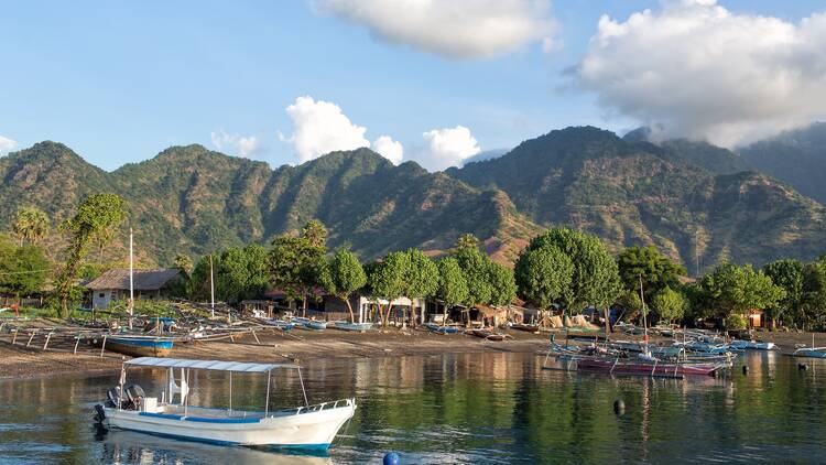 View on Pemuteran village bay,Biorock restoration area,Bali,Indonesia