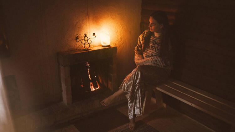 Unwind in the cosy sauna and ice swimming spot at Heishala