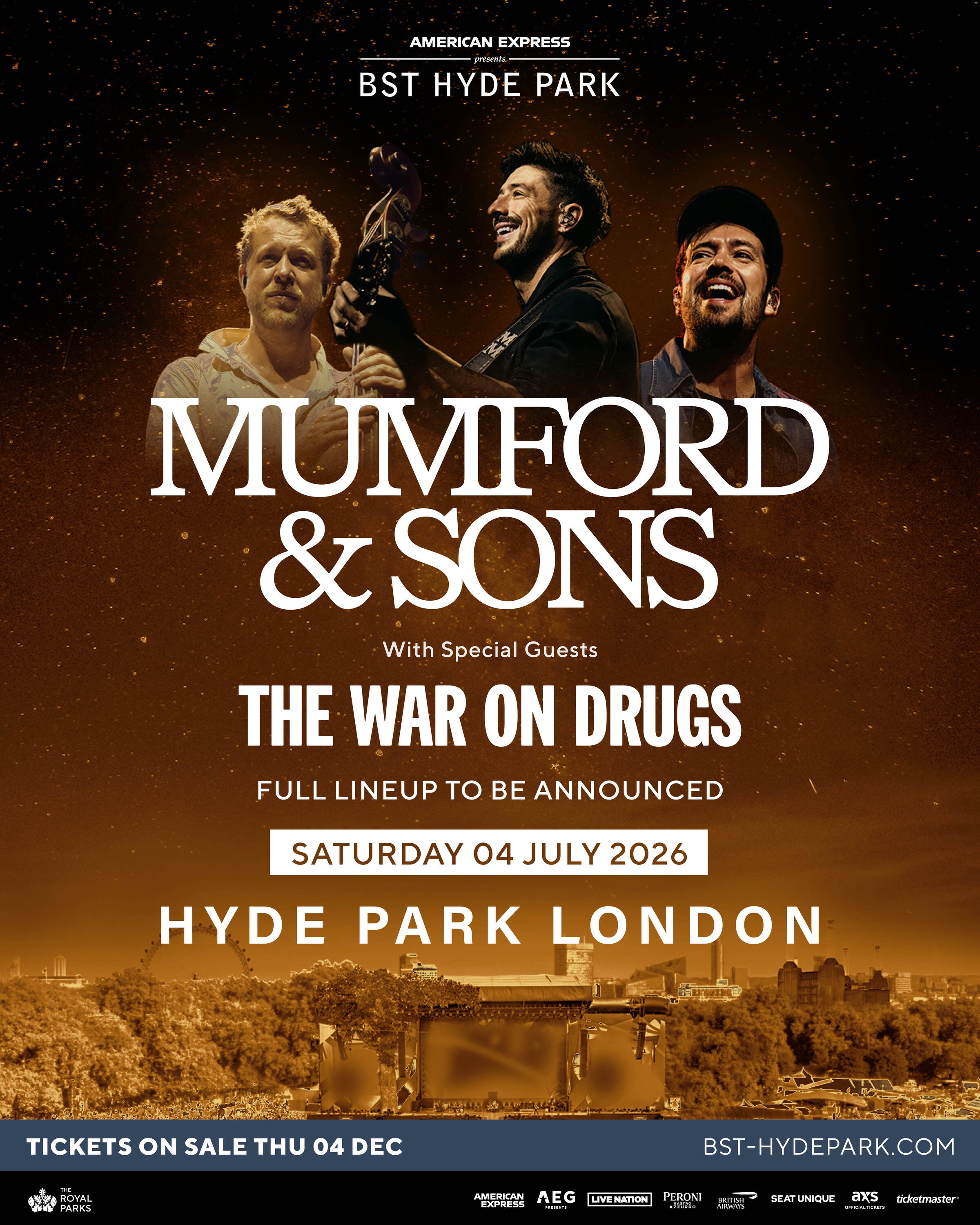 The poster for Mumford & Sons at BST Hyde Park