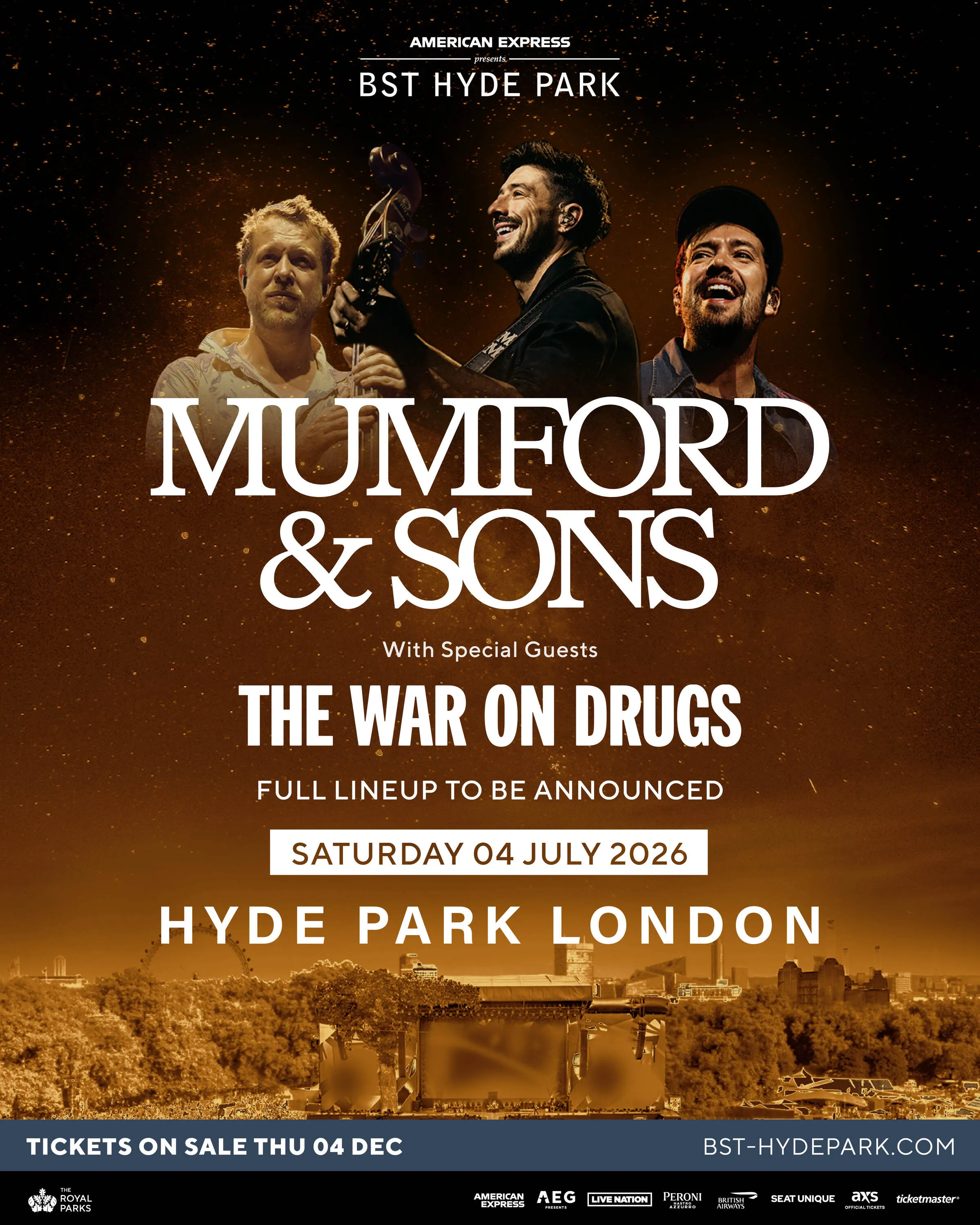 The poster for Mumford & Sons at BST Hyde Park