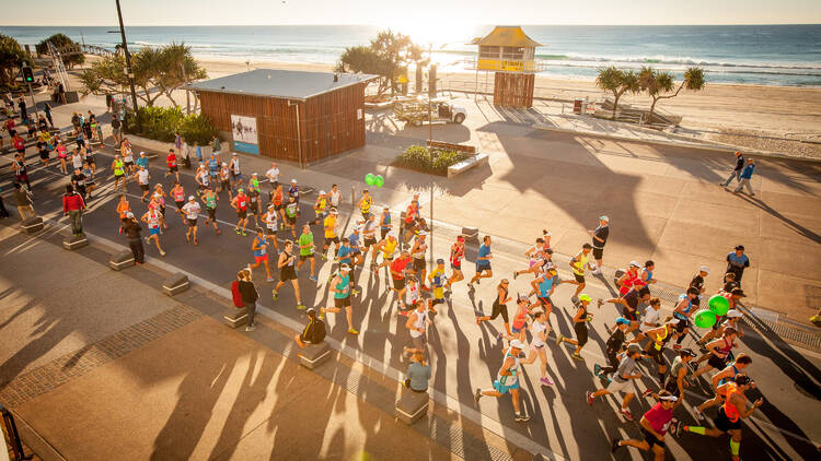 Gold Coast Marathon Runners in race near beach