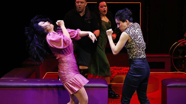 The cast in Congratulations, Get Rich!