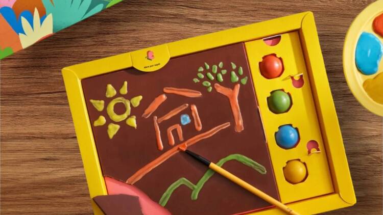 Une ardoise en chocolat à colorier Dengo