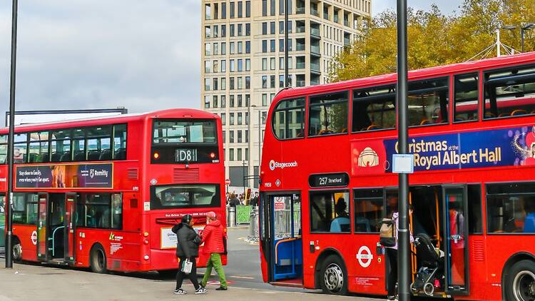 Buses at Stratford in east London