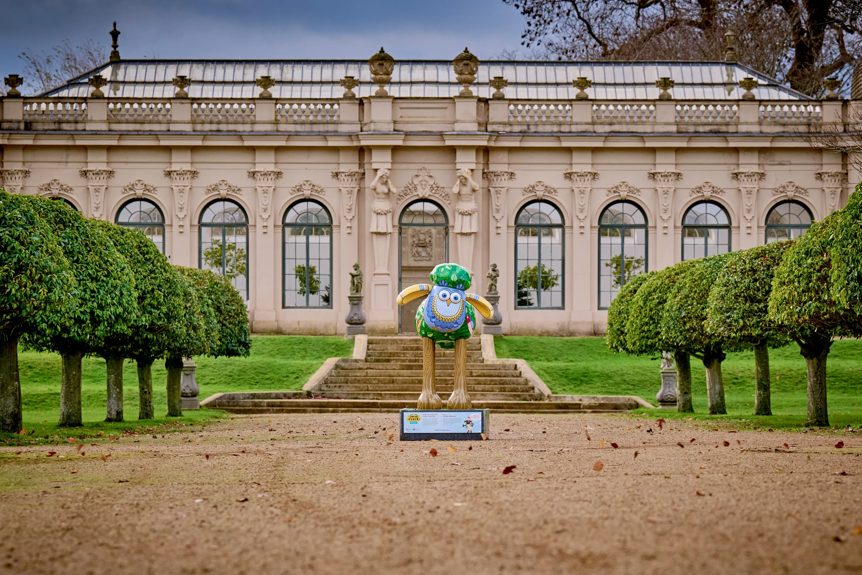 Shaun the sheep sculpture trail Wrest Park, Silsoe, Bedfordshire. English Heritage
