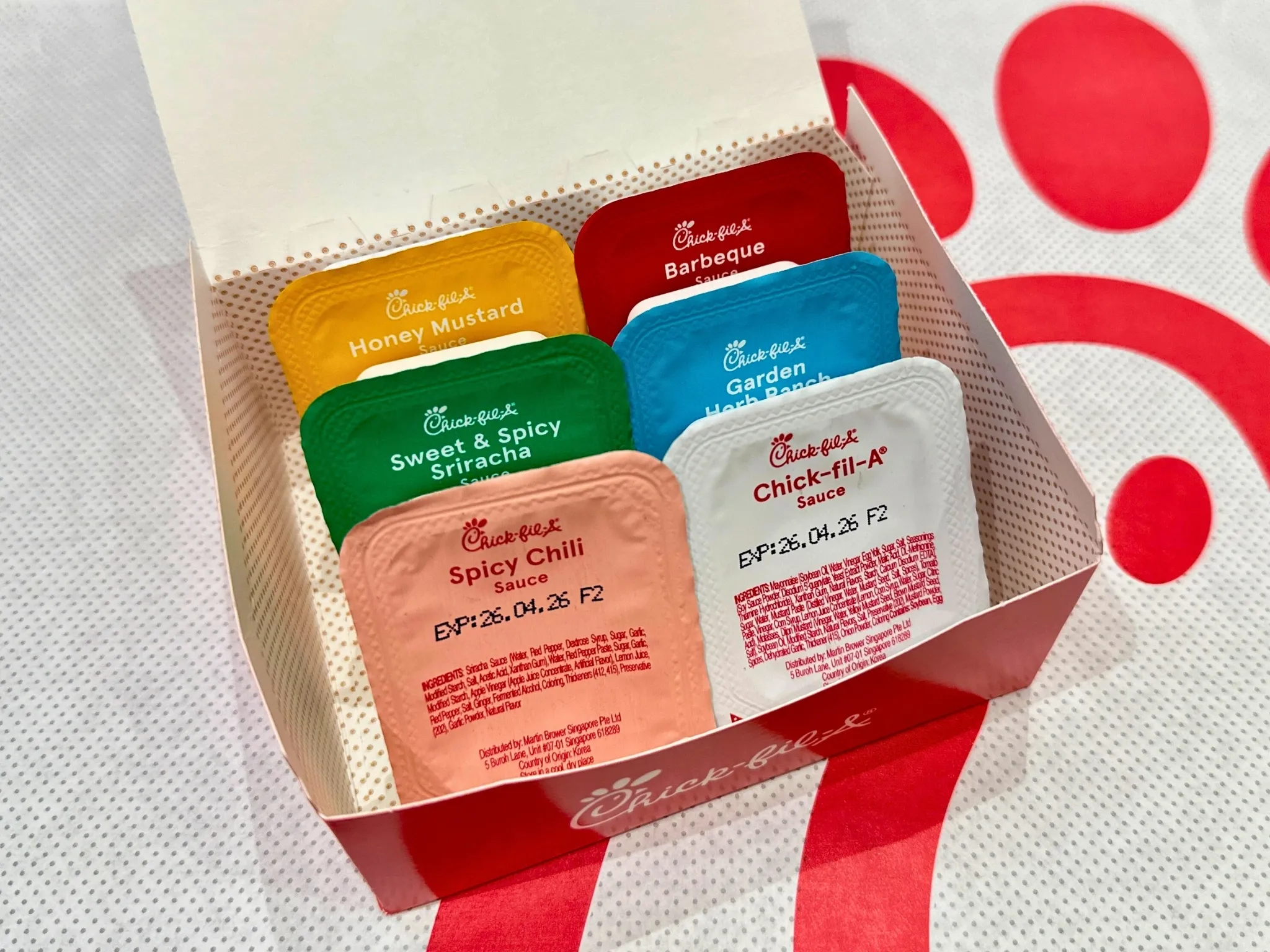 Chick-fil-A Singapore sauces