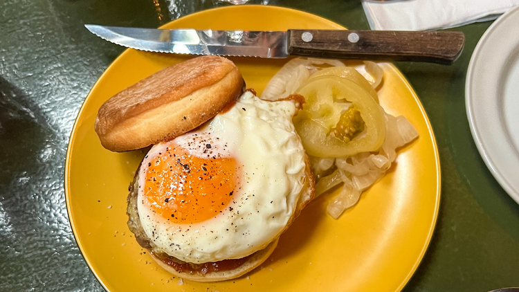 The breakfast-style sandwich at Le Pub.