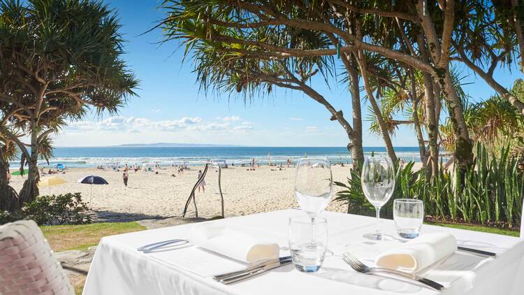 Sails Restaurant Noosa Beach view from dining table