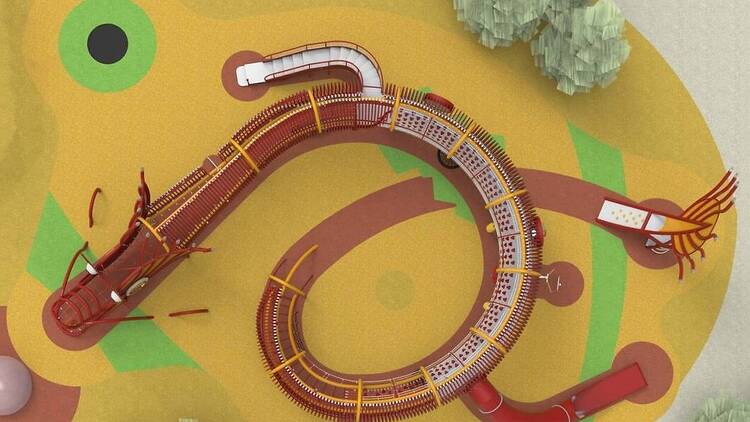 Dragón rojo de Usera. Ayuntamiento de Madrid