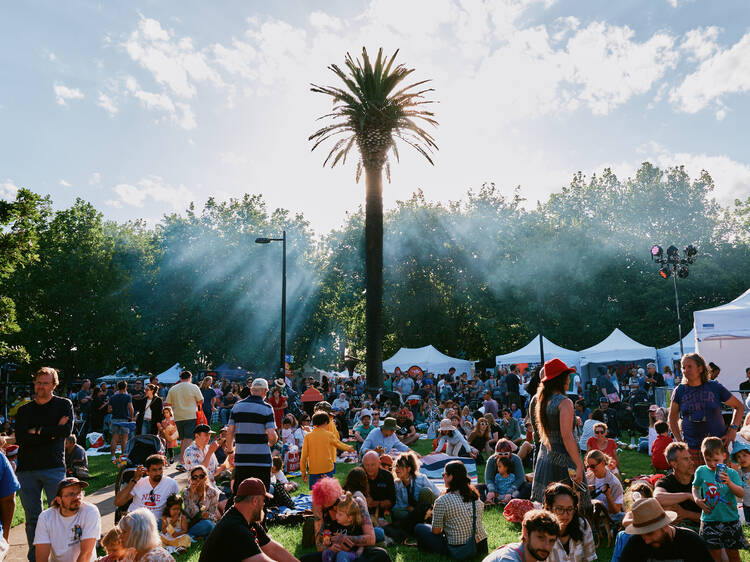 People at night market