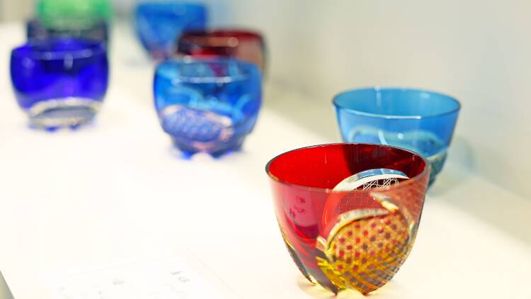 Edo Kiriko cut glass at Hanasyo