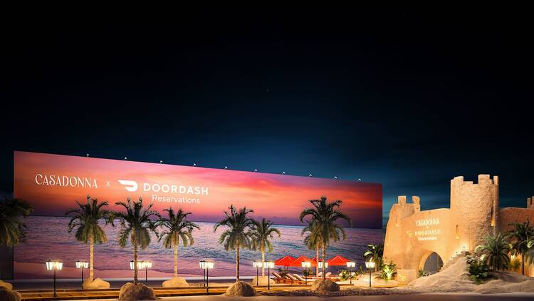 Dine inside a giant sandcastle at the Sand Castledonna Dine inside a giant sandcastle at the Sand Castledonna
