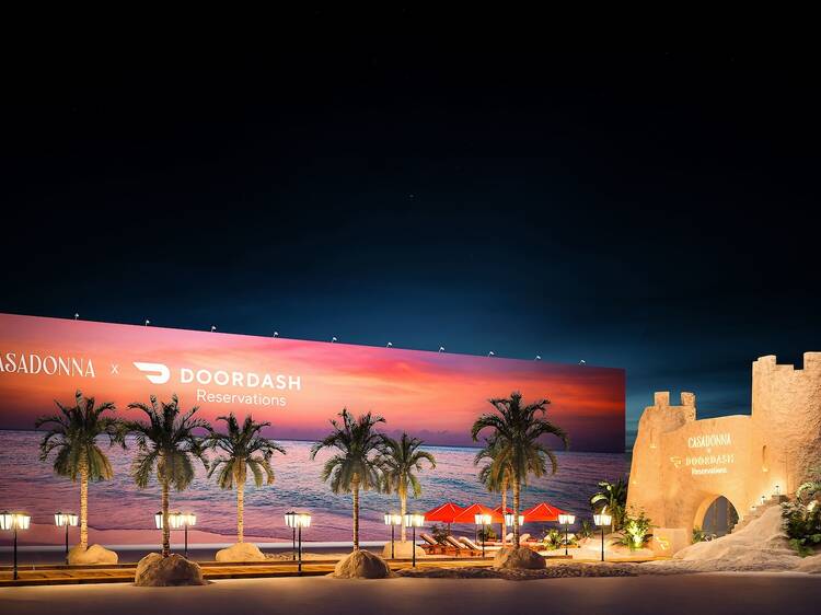 Dine inside a giant sandcastle at the Sand Castledonna Dine inside a giant sandcastle at the Sand Castledonna