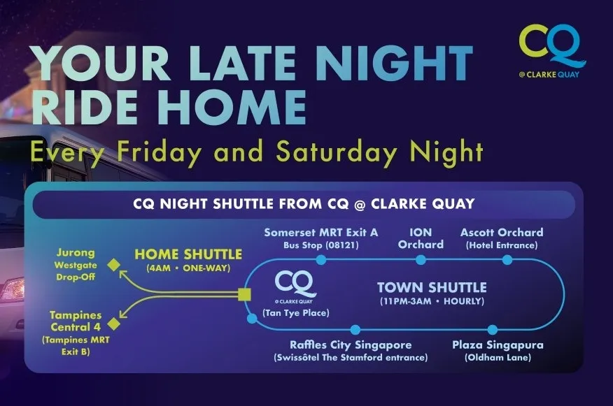 CQ Clarke Quay night shuttle route Singapore