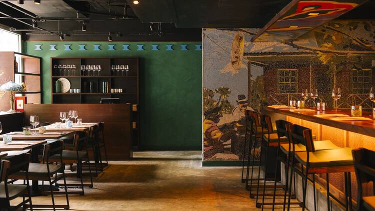 Counter top and tables at Kabawa