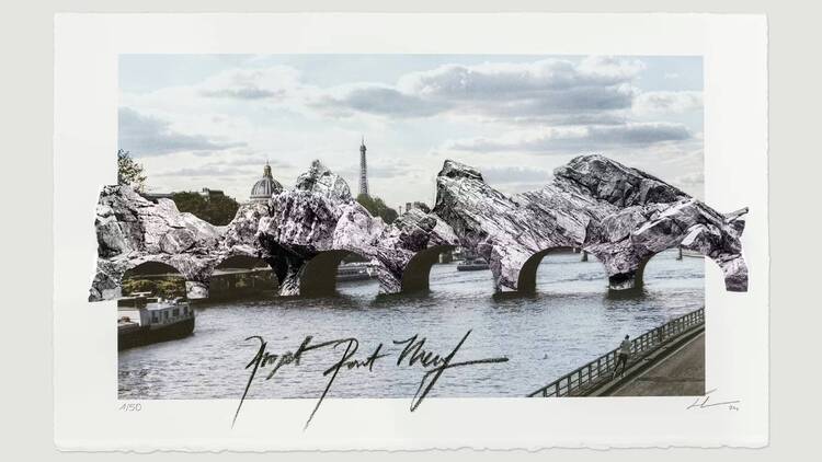 JR, La Caverne du Pont Neuf collage préparatoire, 2025