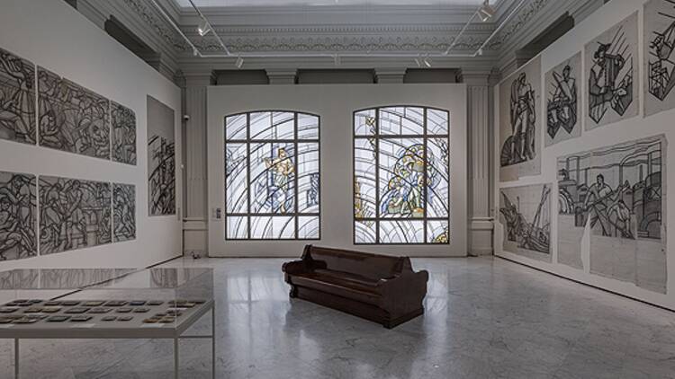 Alegorías de un porvenir (Sala de Exposiciones Banco de España). Alegorías de un porvenir (Sala de Exposiciones Banco de España).