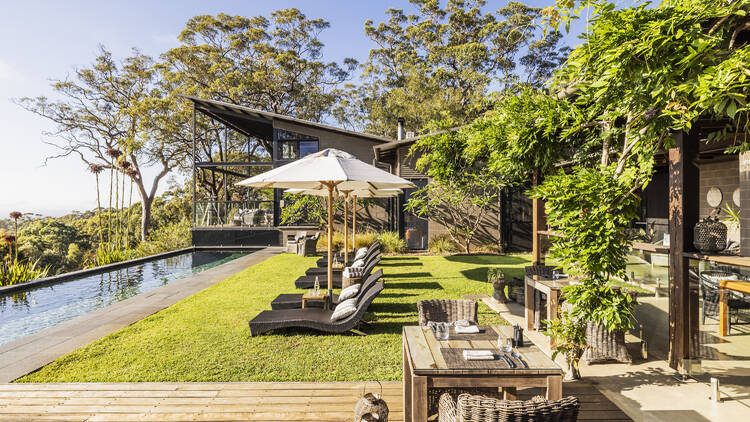 Spicers Sangoma Retreat Poolside lounges in garden