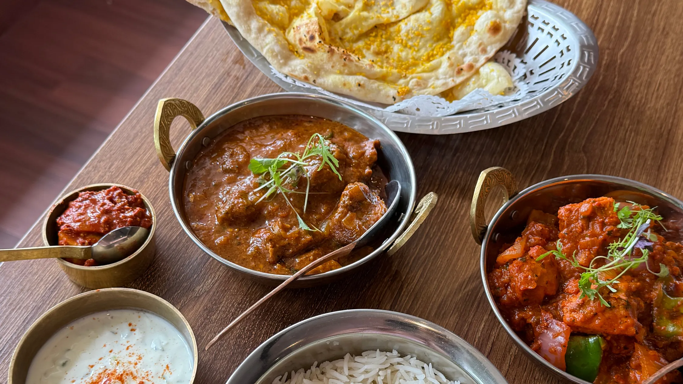 A selection of dishes at Bombay Bloomers