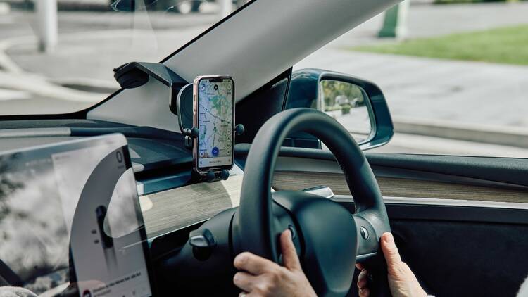 Uber Uber driver with hands on wheel