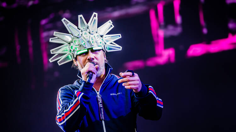 Jay Kay of Jamiroquai performing live Jay Kay of Jamiroquai performing live