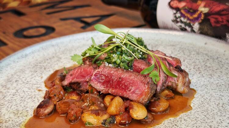 Ancho com chimichurri e favas Ancho com chimichurri e favas