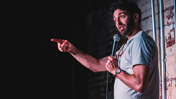 Gianmarco Soresi performing stand-up Gianmarco Soresi performing stand-up