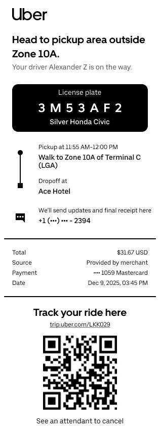 uber receipt